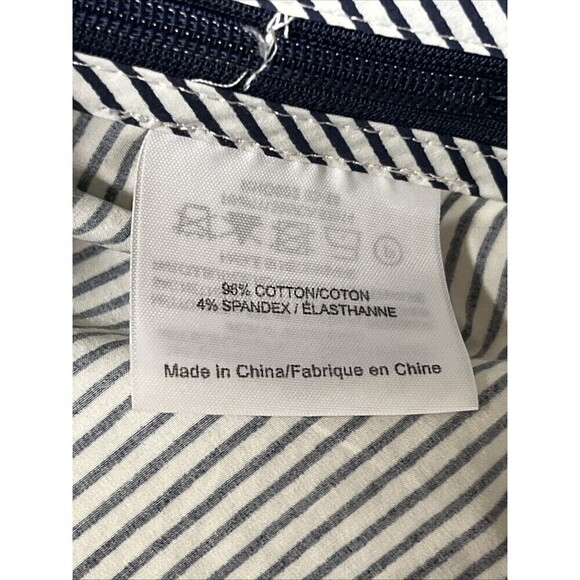 Tory Burch Navy White Tunic Sz 0 Embroidered Striped Side Zip Coastal Style - Picture 12 of 14